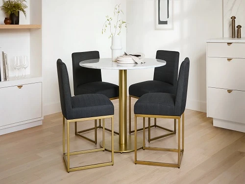 Metal Leg Flannel Dining Chair Metal Leg Flannel Dining Chair